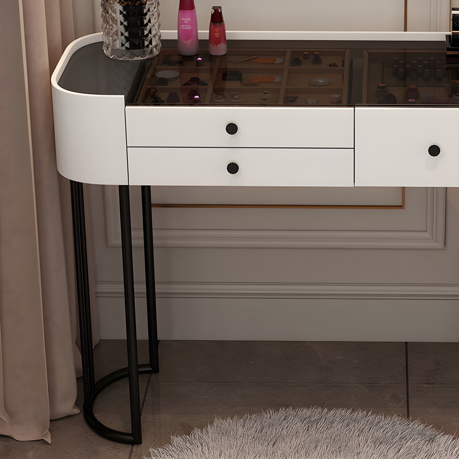 Contemporary Make-up Vanity with 4/5 Drawers,15.75 inch Wide - image 16