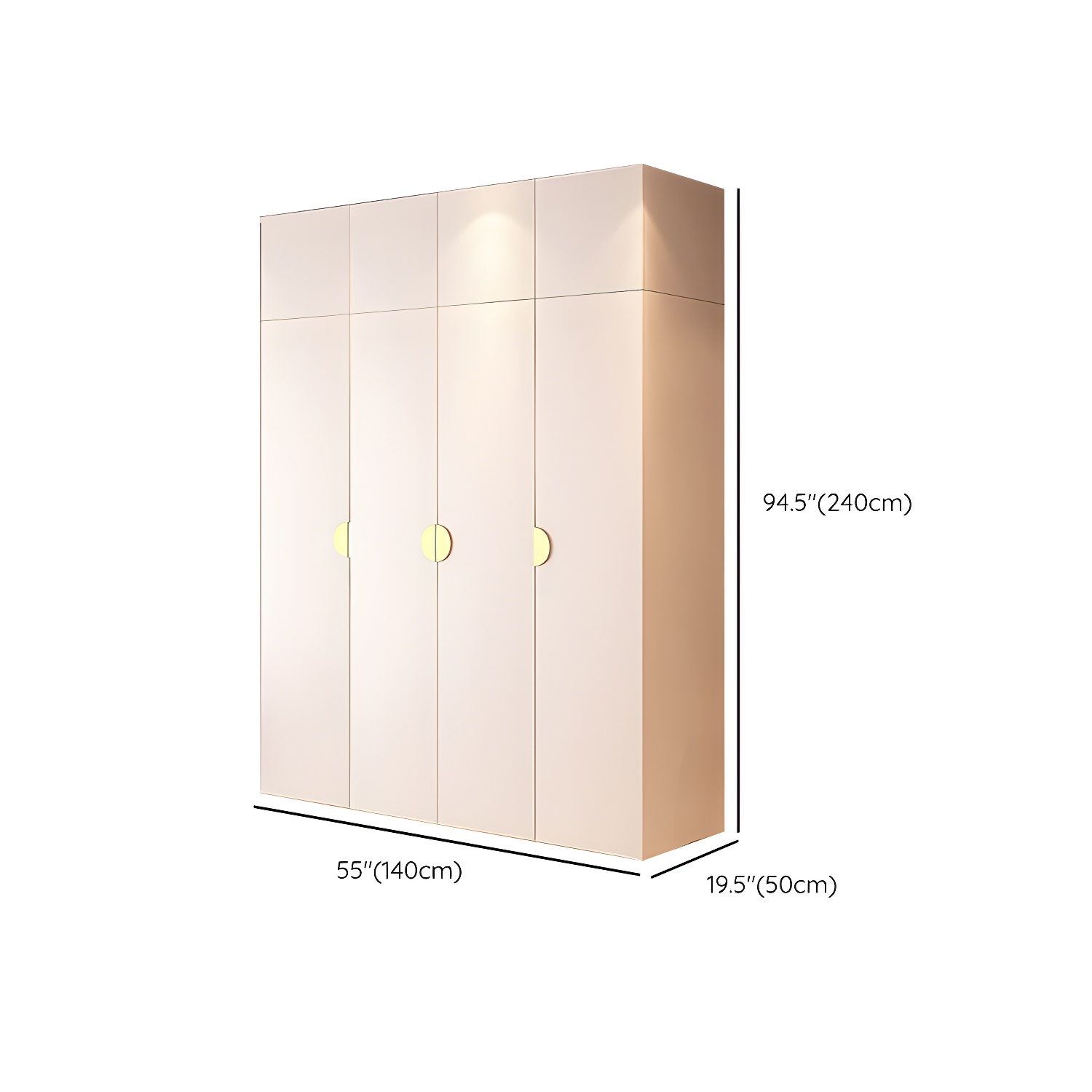 Chic White Wood Wardrobe Armoire with Clothing Rod & Shelves - image 18