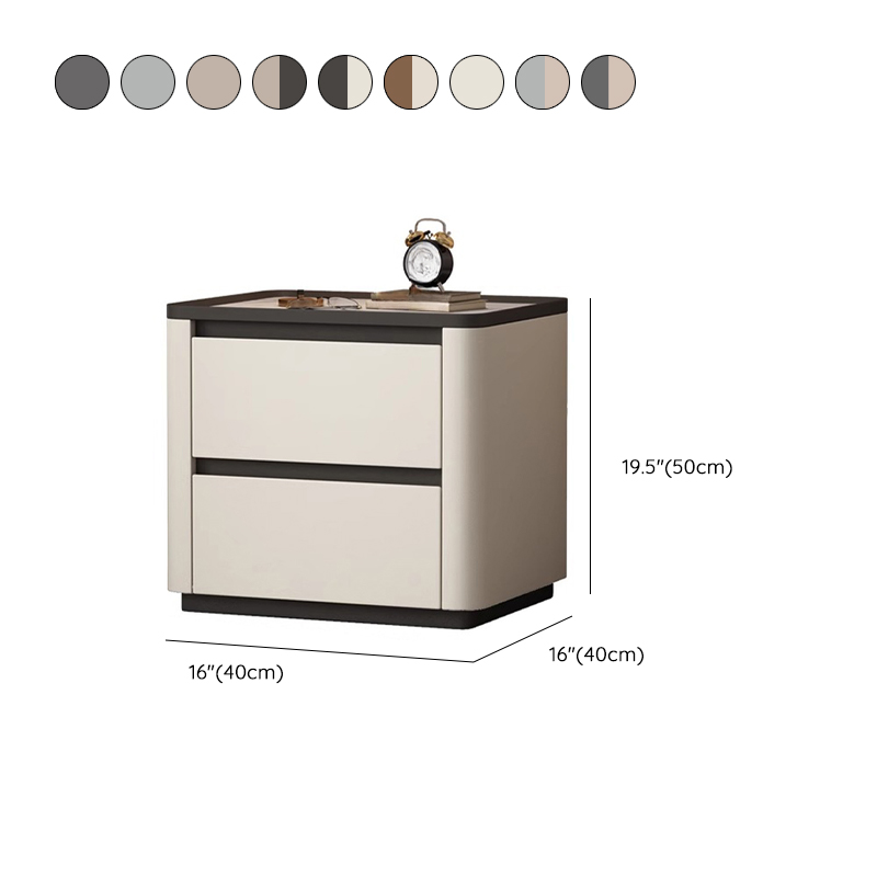 Stylish Bedside Cabinet Nightstand with 2 Drawers and Sintered Stone Countertop - image 17