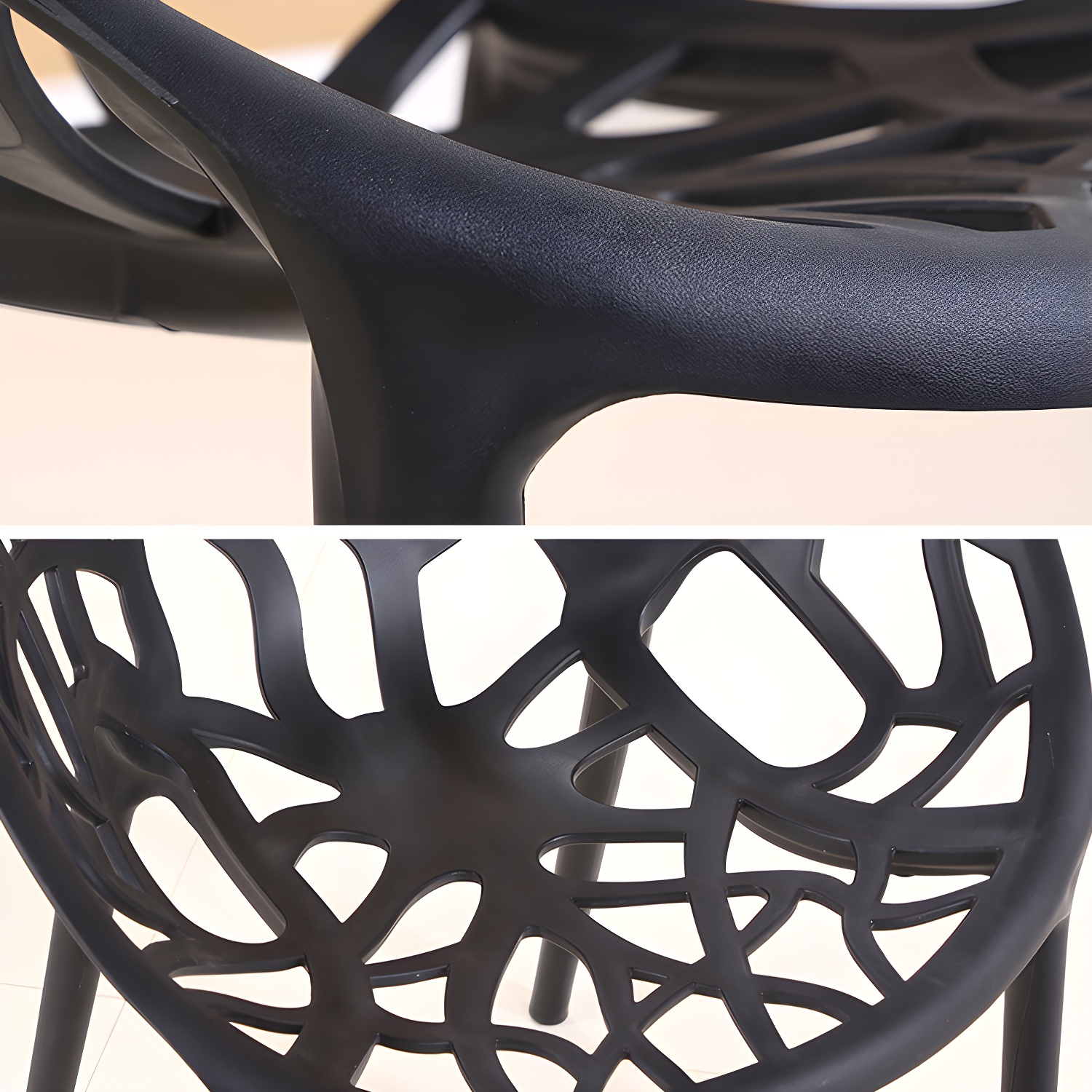 Contemporary Plastic Dining Room Chairs Armless Open Back Dining Side Chair for Restaurant - image 16