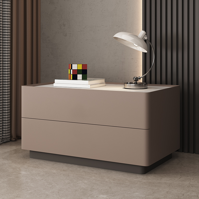 Casual Sintered Stone Countertop Drawer Storage Nightstand with 2 Drawers - image 3