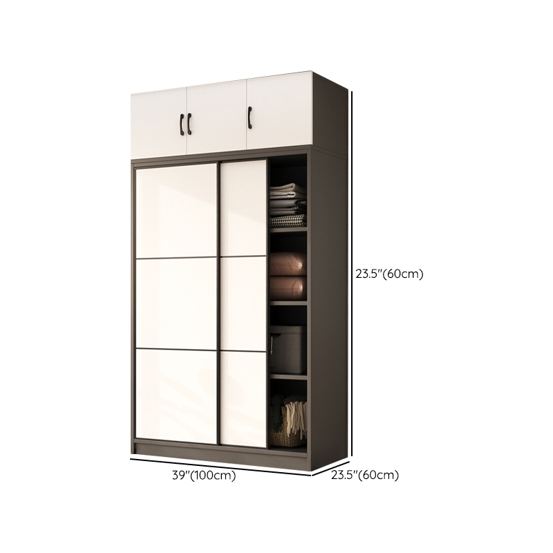 Detached Timber Gray Wardrobe Armoire with Soft Close Door, Interior Shelves and Hanging Rod, Soft Close Drawer Included/Not Included - image 12