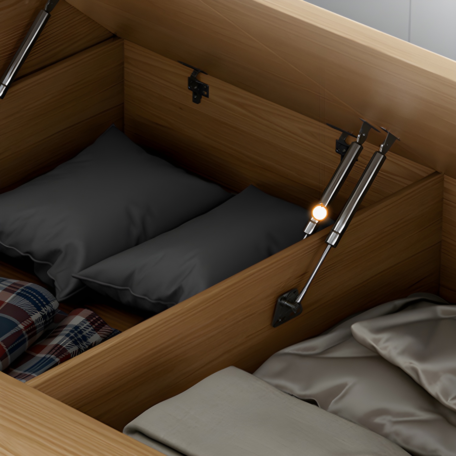 Modern Wood Platform Bed Frame Natural No Distressing Bookcase - image 8