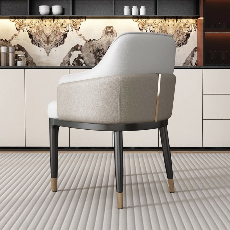Stylish Modern Sloped Arm Chair for Kitchen & Dining with Low Back and Arms - image 4