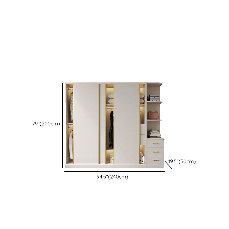 Attractive Modern White Wardrobe Armoire with Clothing Rod & Shelves - image 30