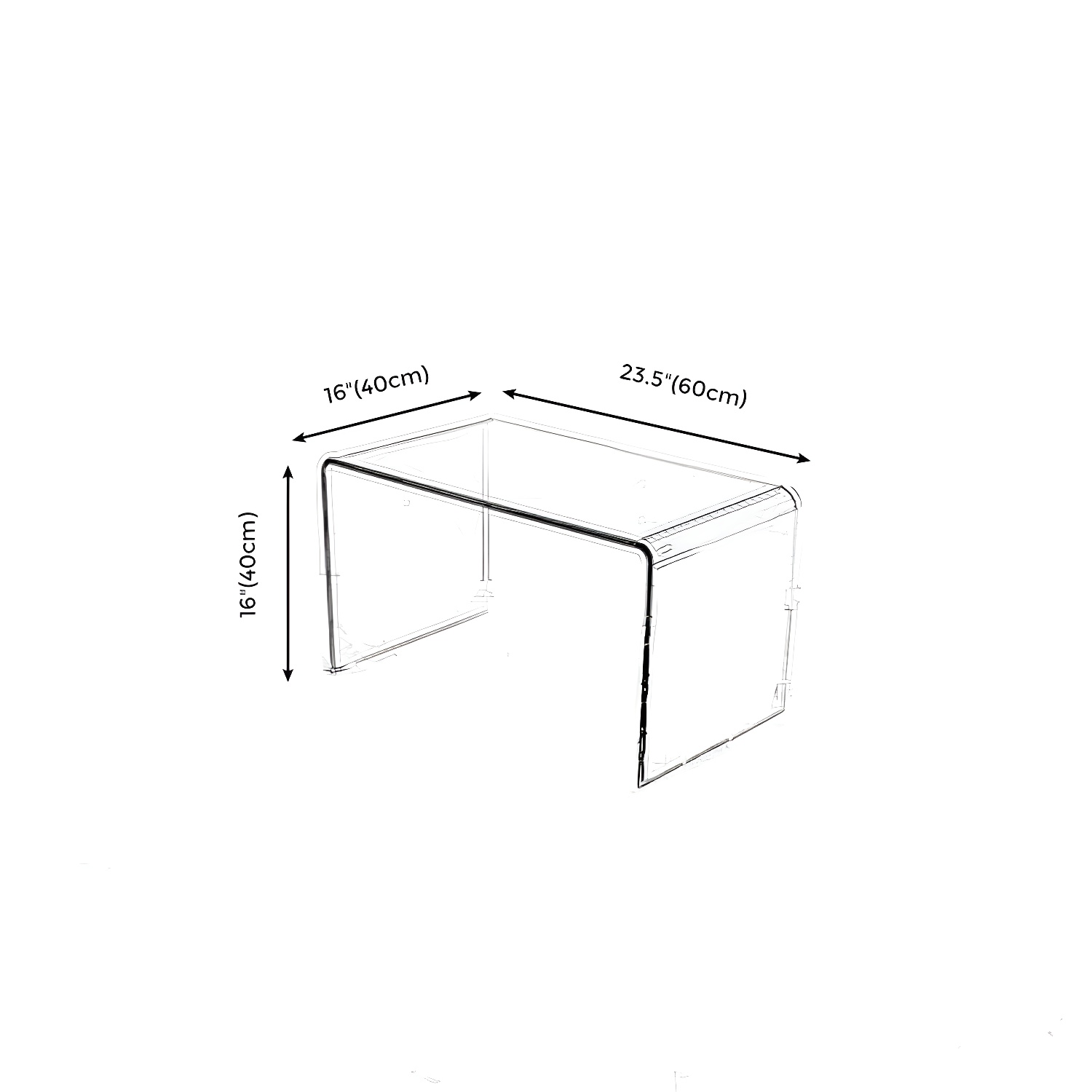 Modern Rectangle Coffee Table Acrylic Cocktail Table for Living Room - image 9