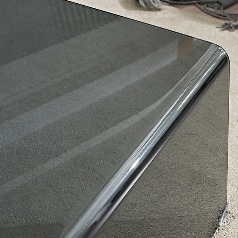 Modern Glass Coffee Table with Transparent Rectangular Top & Sleek Sled Base - image 9