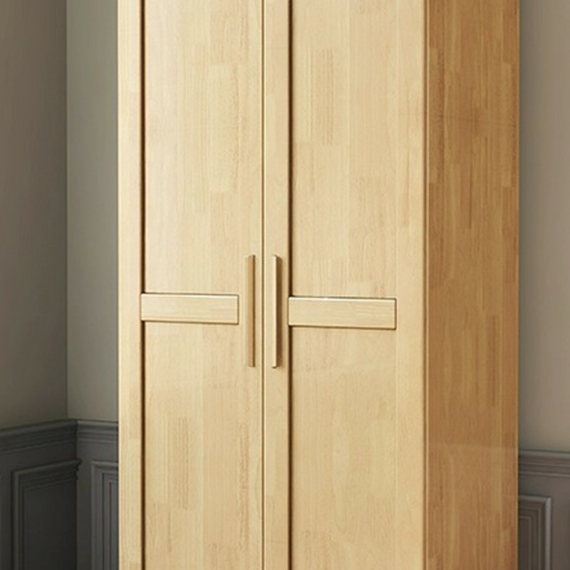 Contemporary Freestanding Wooden Wardrobe Closet with Interior Shelves&Hanging Rod&Soft Close Door - image 12