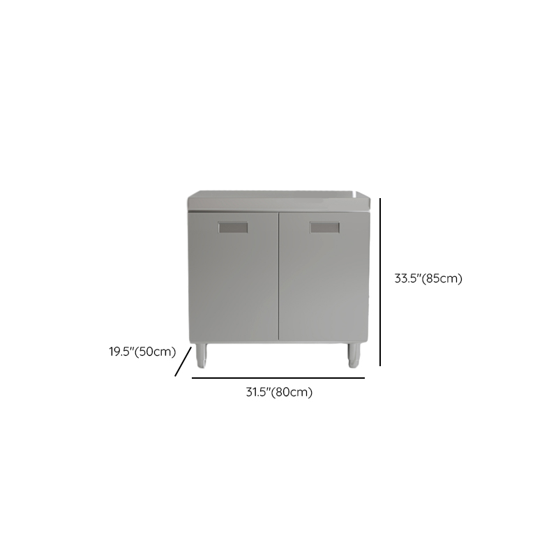 Simple Metallic Alloy Standard/Narrow Buffet Table with 2 Shelves, 4 Doors/3 Doors/2 Doors & Functional Storage Cabinet - image 9