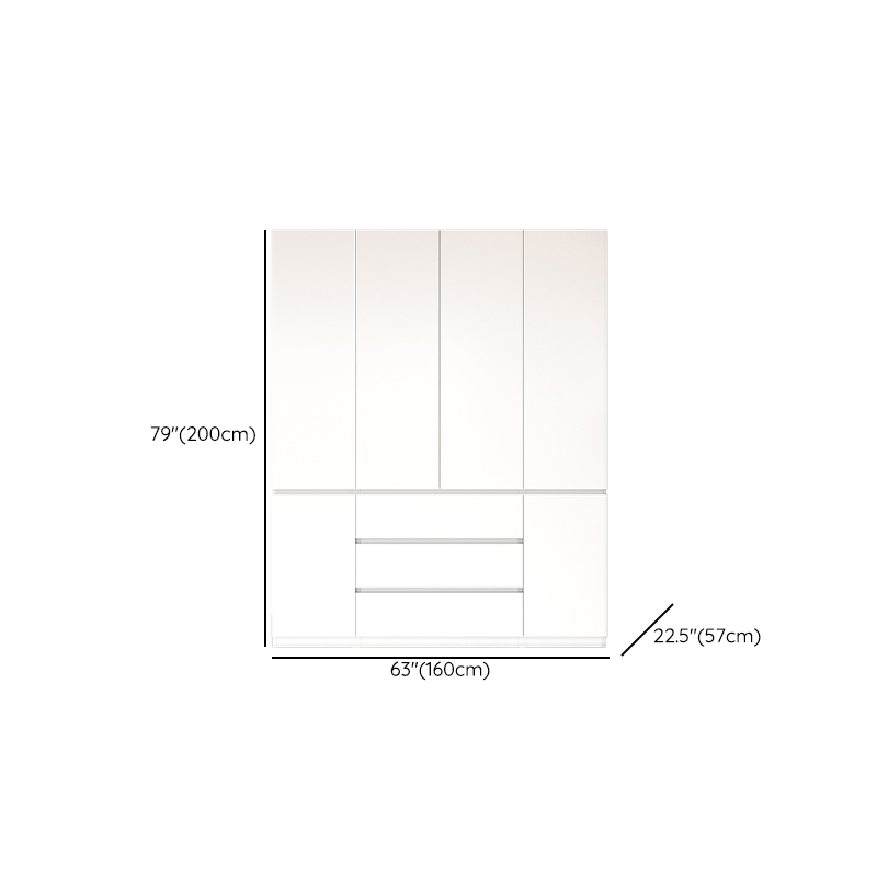 White Modish Steel Armoire Cabinet with Adaptable Shelf, Soft Close Drawer, Soft Close Door, and Clothing Rod - image 8