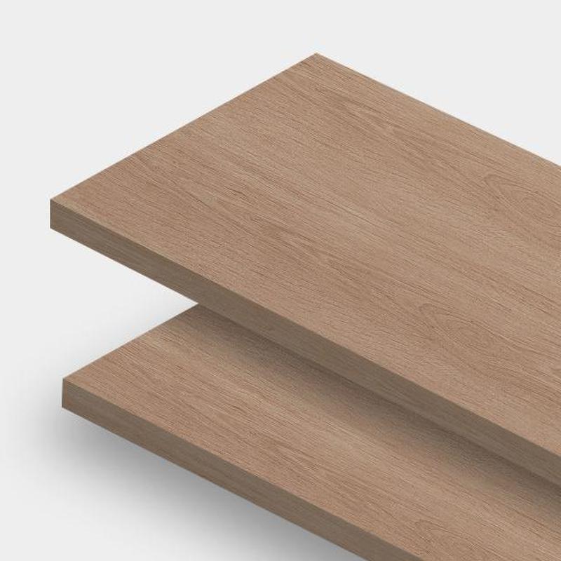 Contemporary Brown Wood Panels Armoire with Shelves and Glass Door for Bedroom - image 3