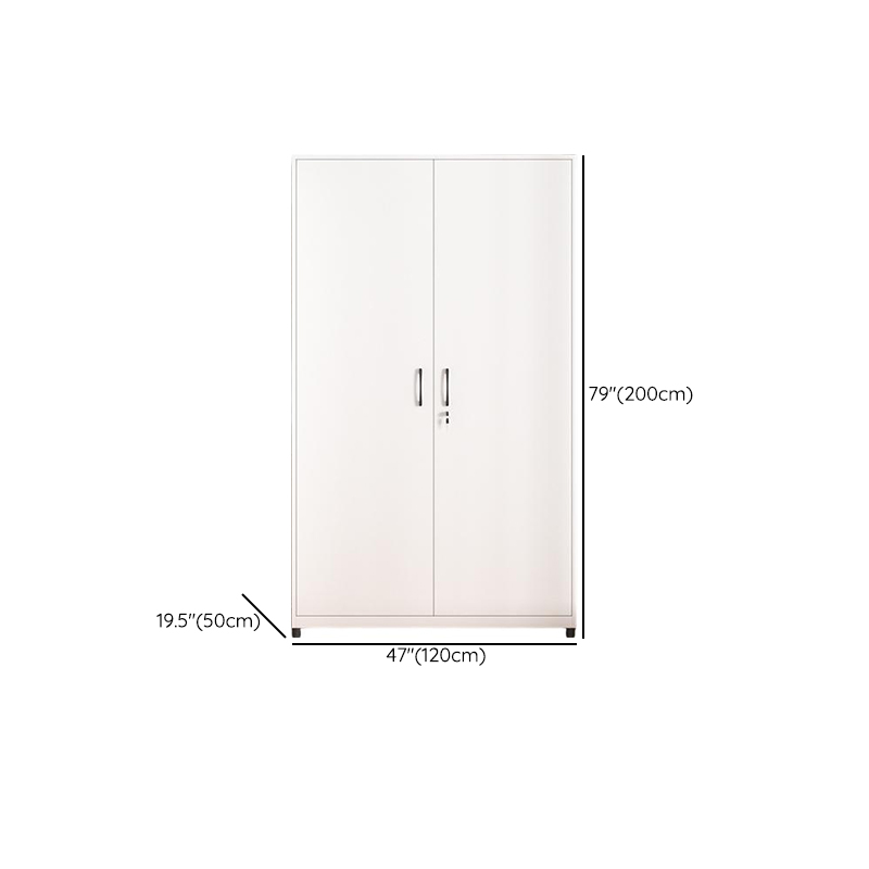 White Modish Steel Independent Armoire Cabinet with Adaptable Shelf, Soft Close Door, and Clothing Rod - image 11