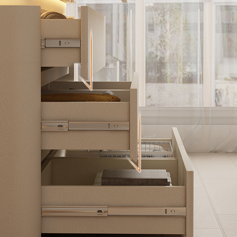 Simplistic Hardwood Double Dresser with 8 Horizontal Drawers and LED Lights - image 9
