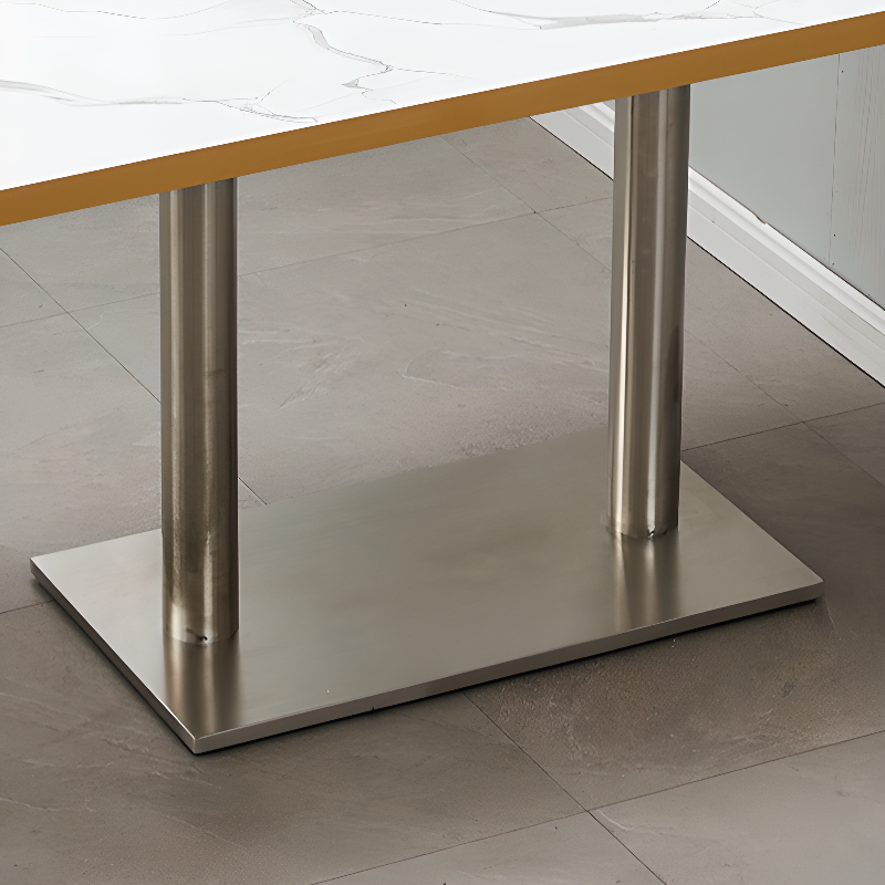 Art Deco Rectangular Dining Table with Lumber Top, Fixed Table Mechanism in Ink/White/Sepia - image 12