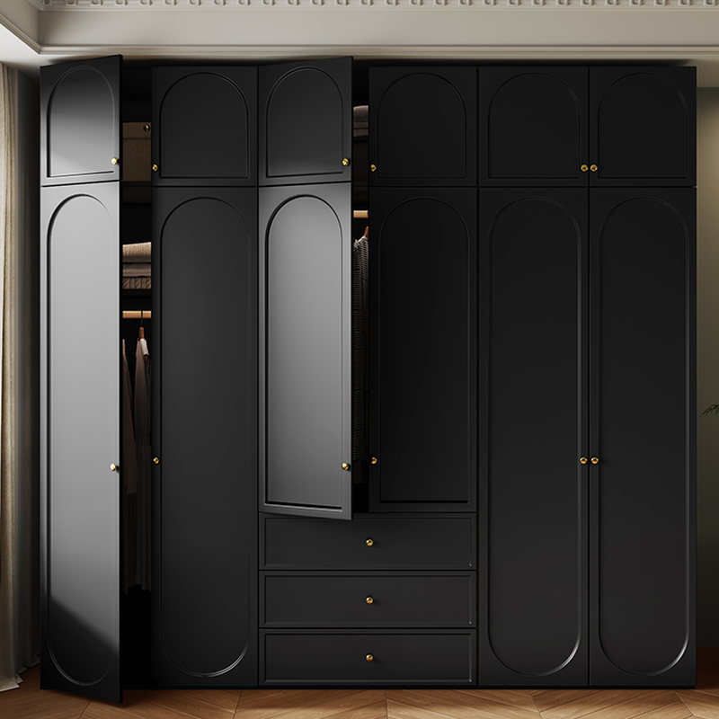 Contemporary Wood Wardrobe Armoire with Soft Close Drawer, Soft Close Door, Interior Shelves, and Hanging Rod - image 3
