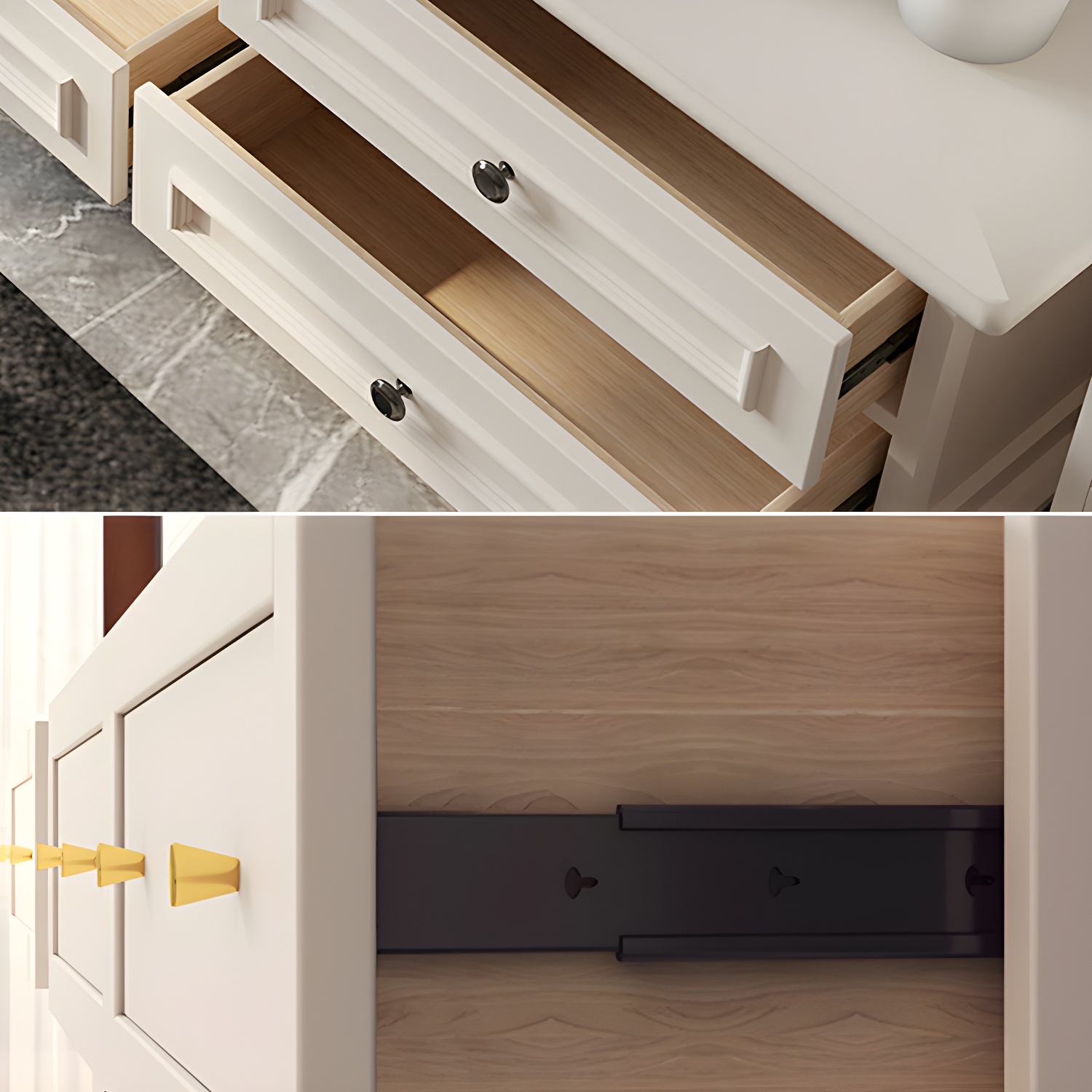 Solid Wood and Soft-Close Drawers Modern Chest with Wood Top - image 8