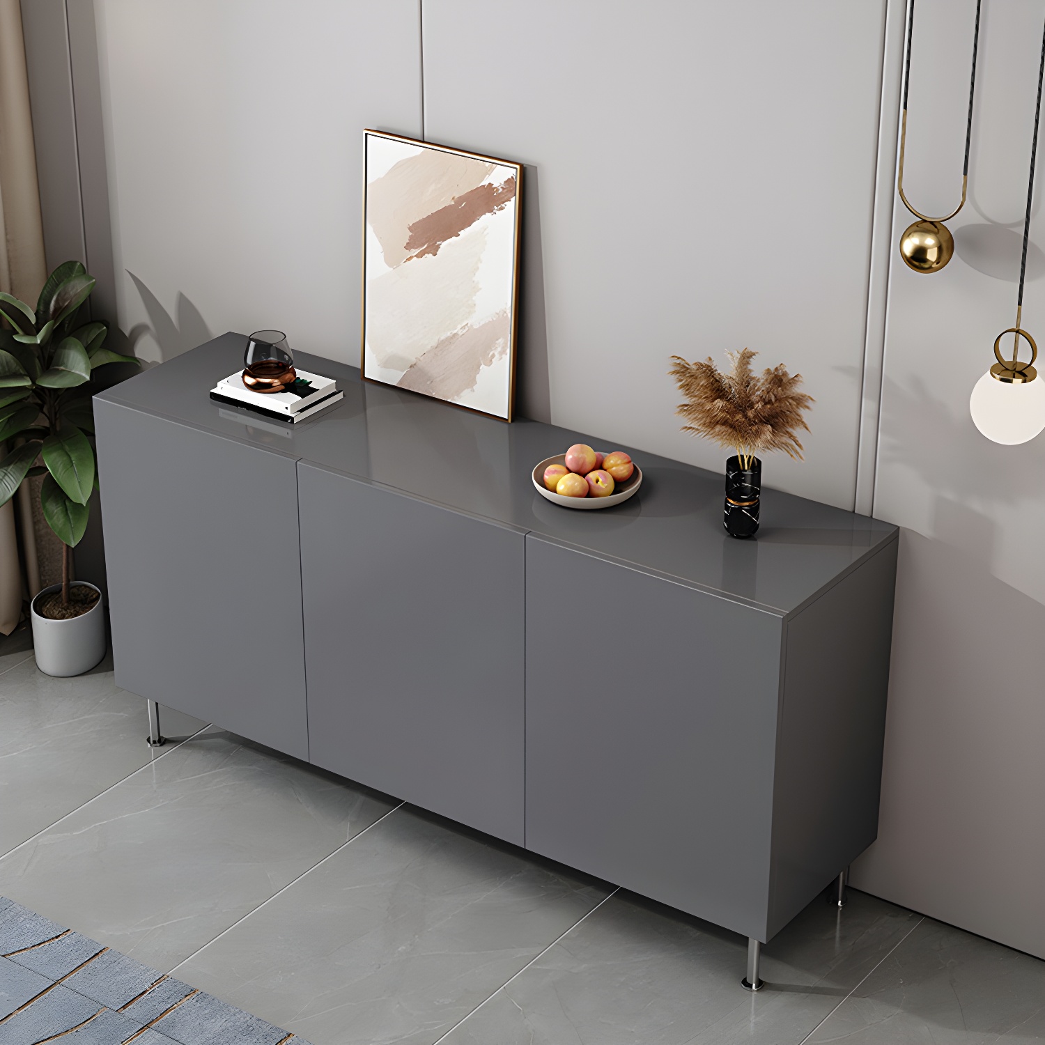 Adjustable Cabinets Sideboard Engineered Wood Sideboard for Living Room - image 6