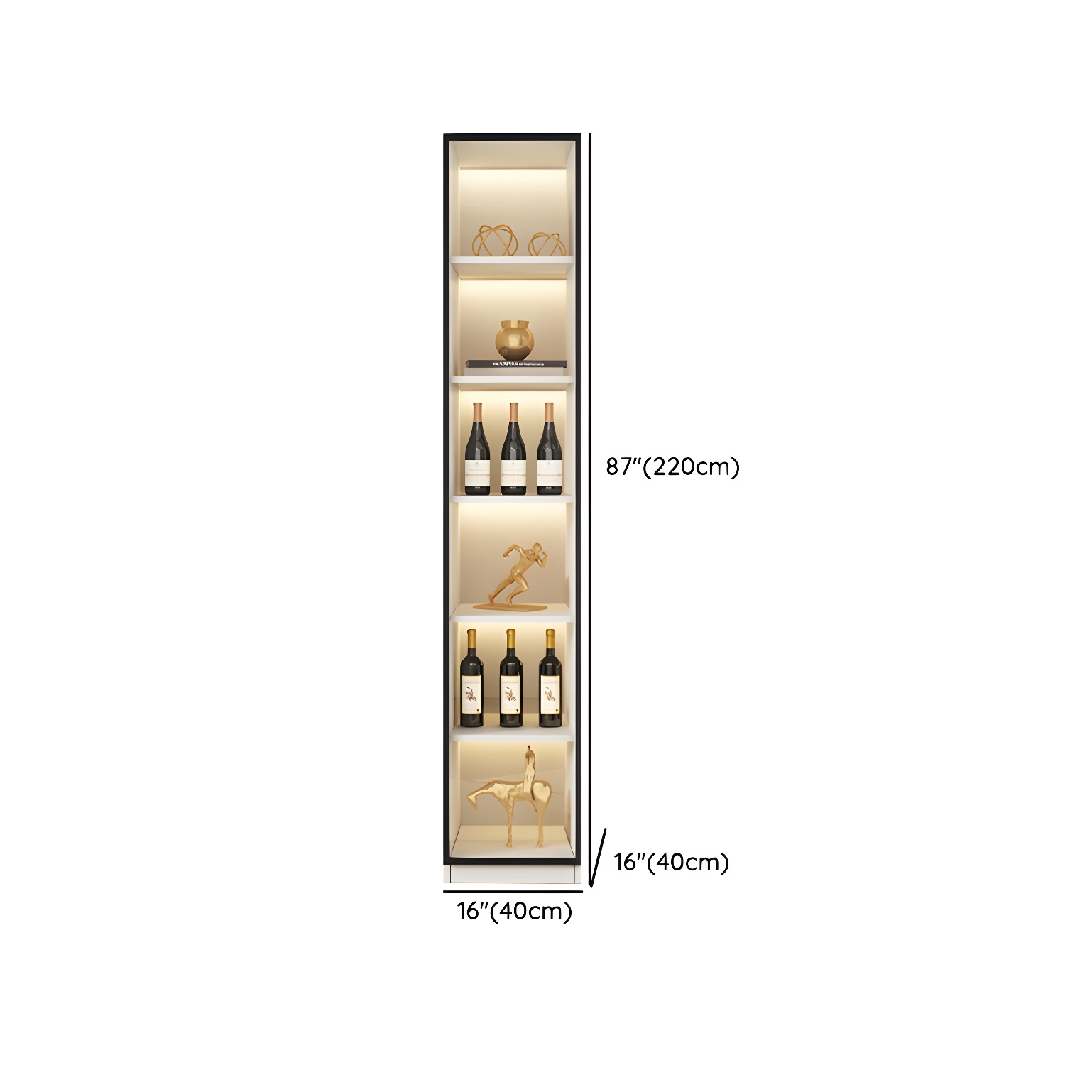 Modern White Wood Sideboard/Credenza 40cm Wide 220cm Tall - image 8