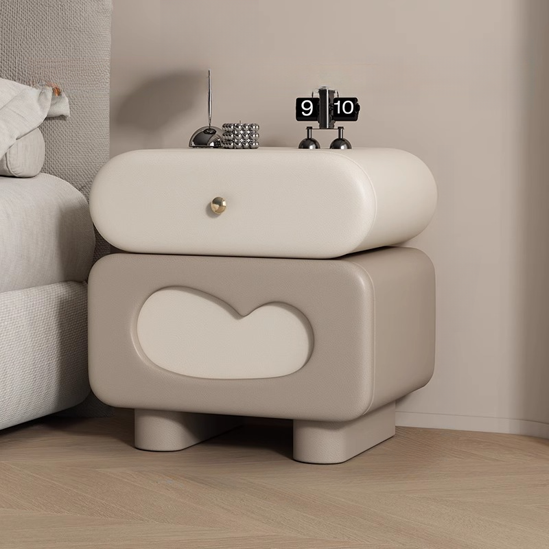 Organic Modern 2 Tiers Swivel Nightstand With Drawer Organization in Natural Wood - image 5