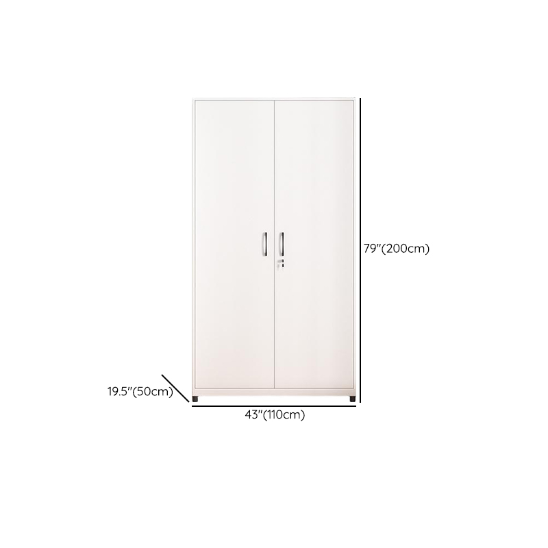 White Modish Steel Independent Armoire Cabinet with Adaptable Shelf, Soft Close Door, and Clothing Rod - image 23
