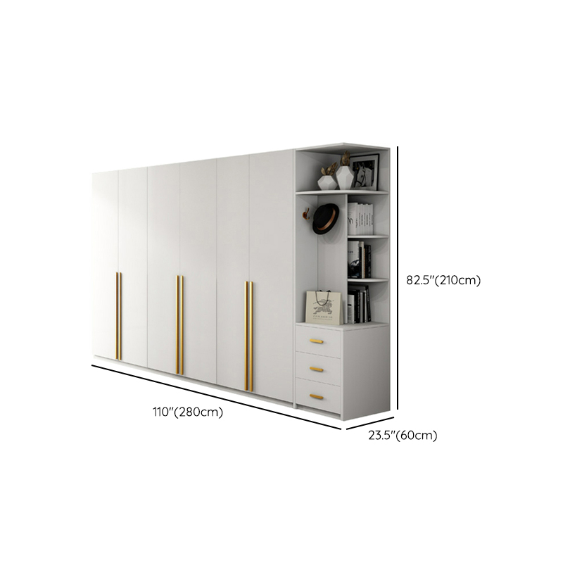 Simple Lumber White Wardrobe Armoire with Interior Shelves & Clothing Rack & Soft Close Drawer & Soft Close Door - image 20