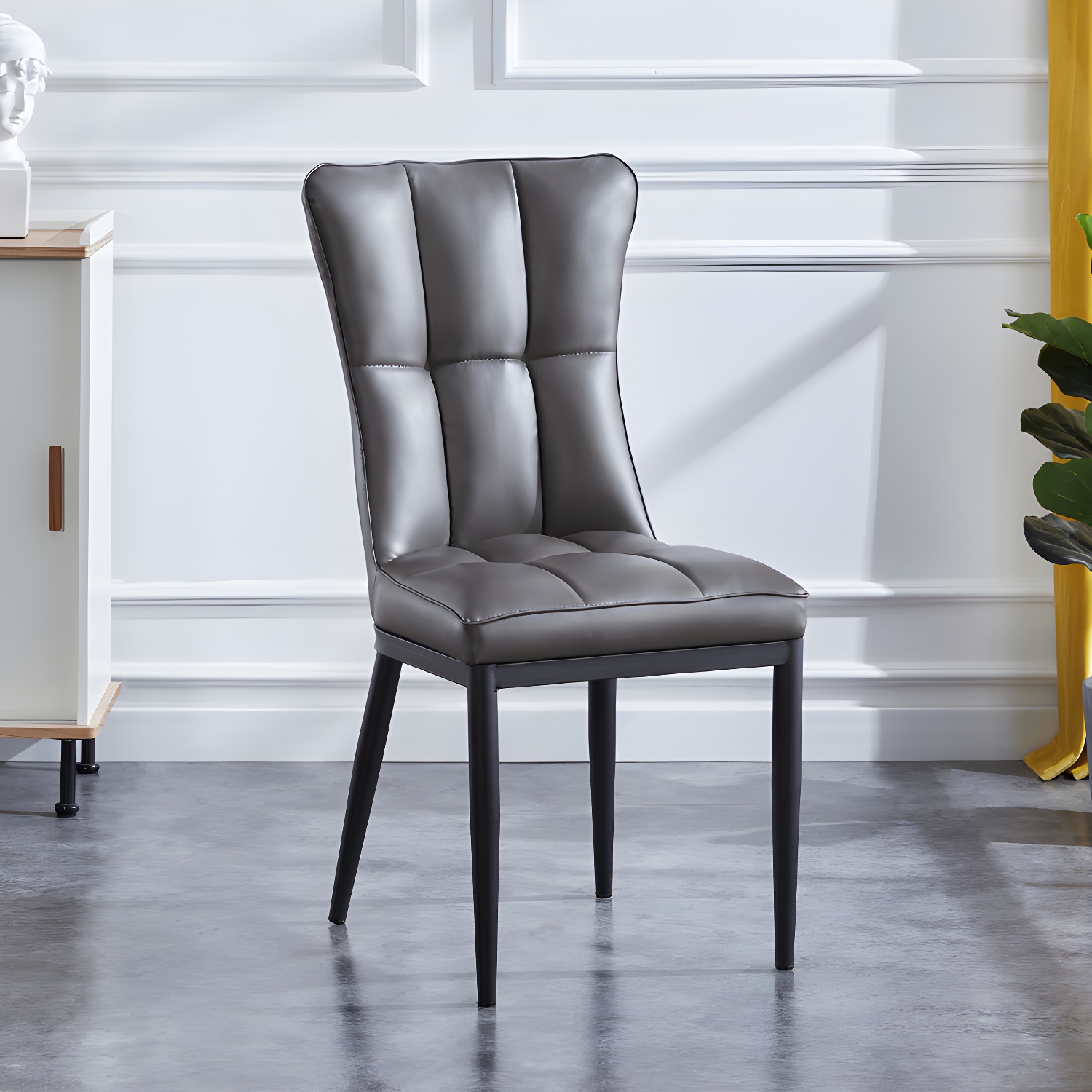 Upholstered Armless Dining Chairs Solid Back Side Chairs with Metal Legs - image 6