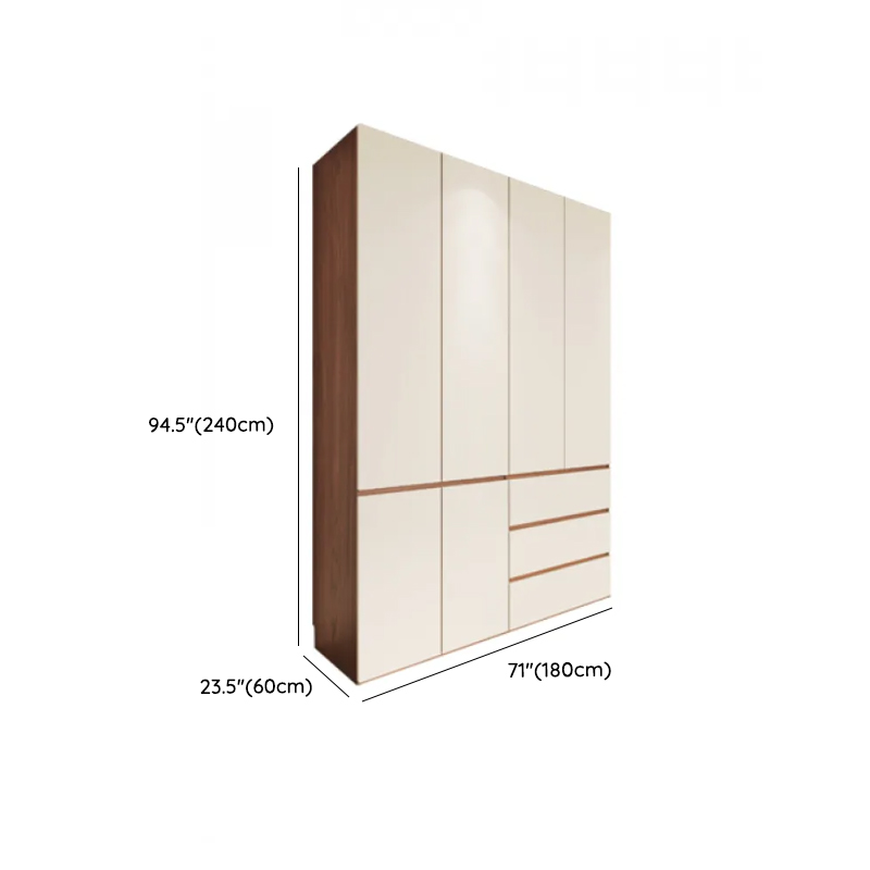 Beige Minimalist Manufactured Wood Wardrobe Closet with Soft Close Drawer, Soft Close Door, Interior Shelves, and Clothing Rod - image 19