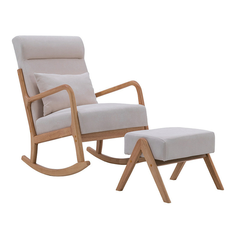 Nordic Natural Cotton Stationary Rocking Couch Chair with Back - image 16