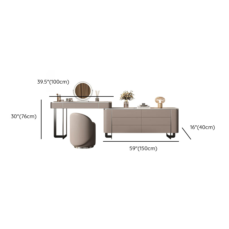 Vanity Set in Tan with 7 Drawers, Scalable and Push-Pull Features - image 20