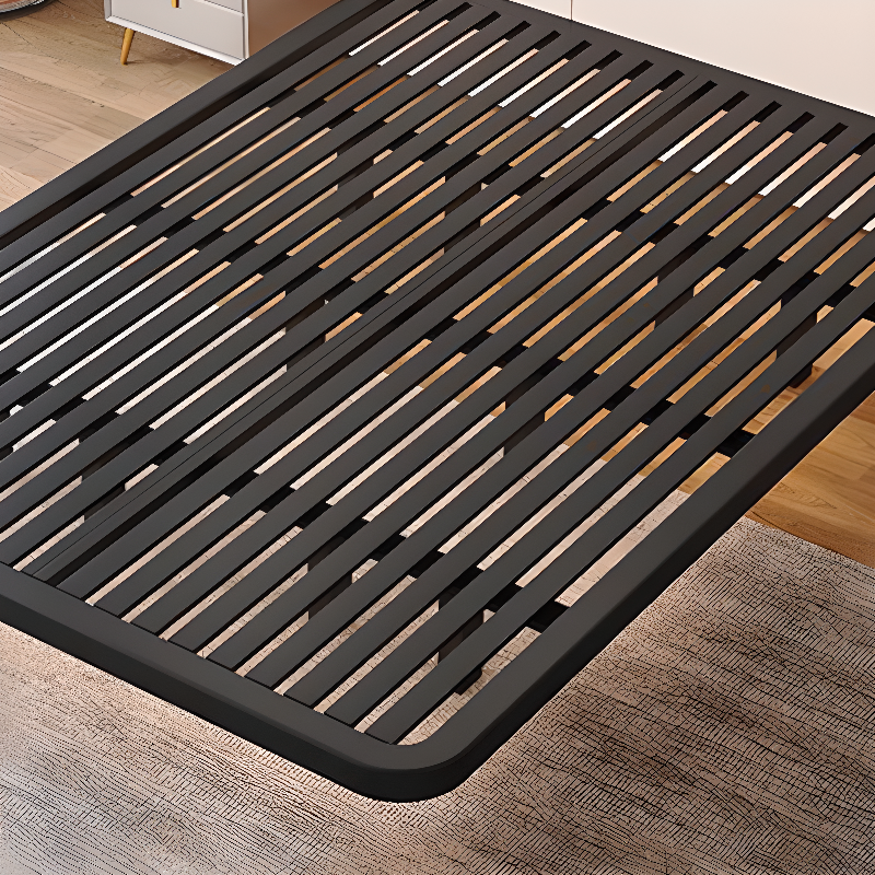 Trendy Alloy Floating Bed Tool-Free Assembly Bedroom, White/Black - image 8