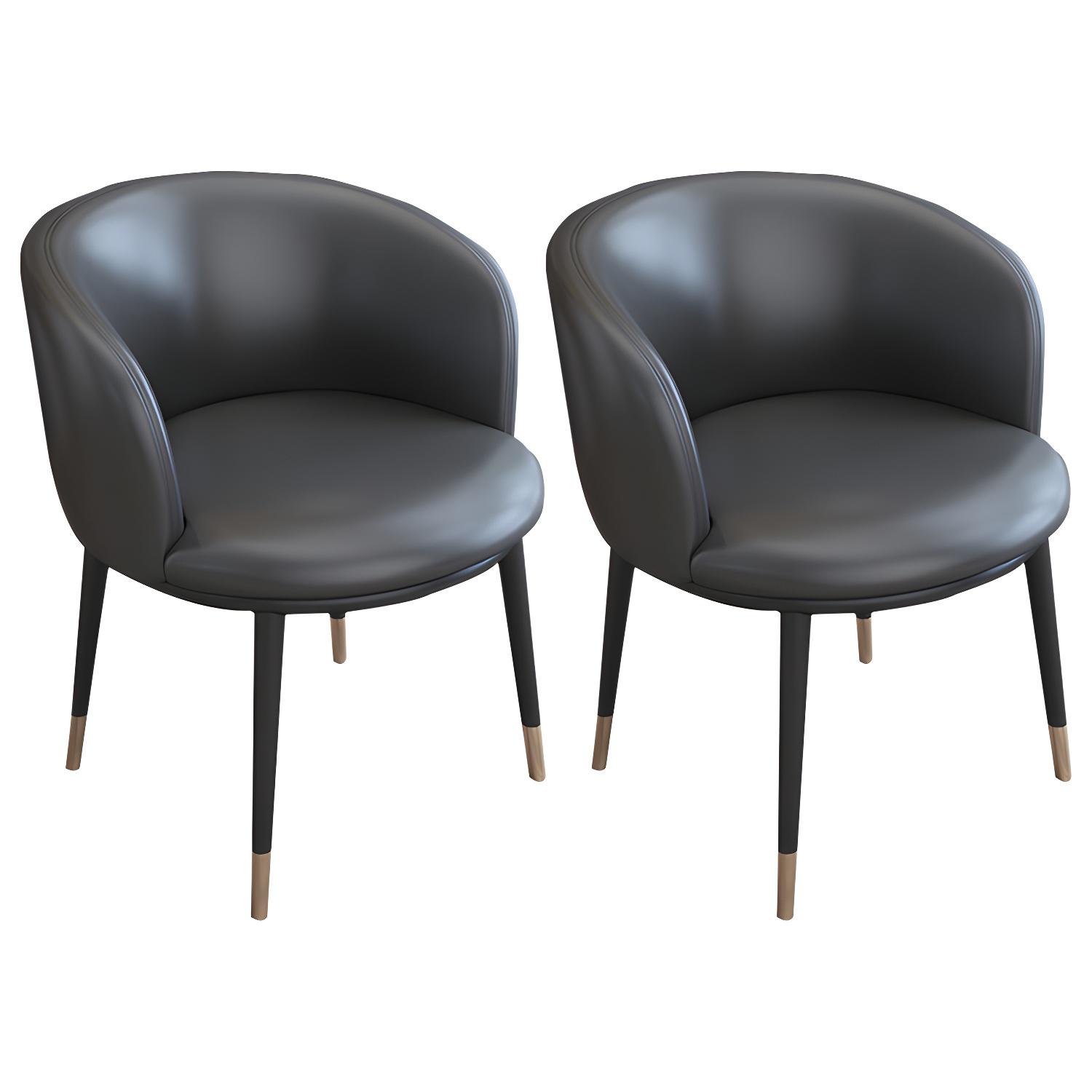 Faux Leather Contemporary Dining Chair with 4 Legs Matte Finish Solid Back Chair - image 3