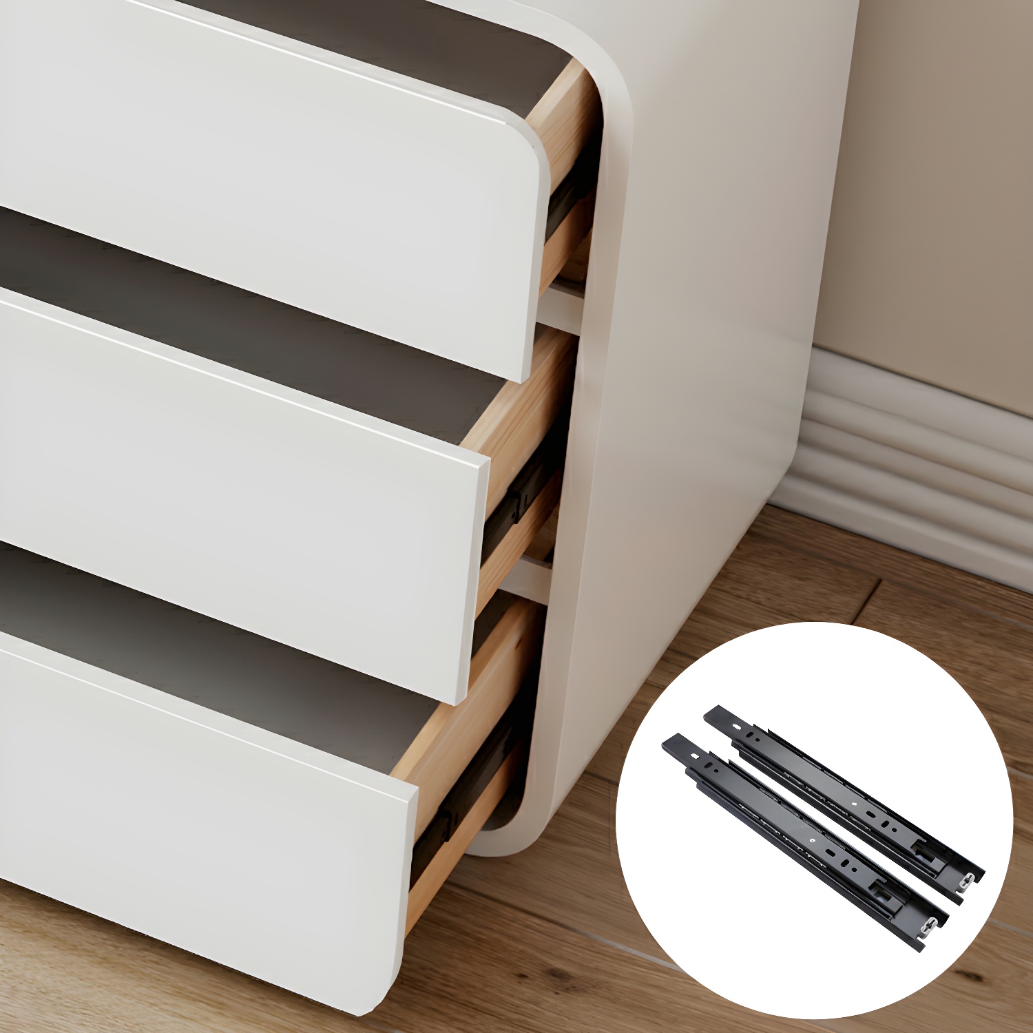 Modern White Wooden Makeup Vanity With Soft Close Drawers & Easy Assembly, Standard Width - image 11