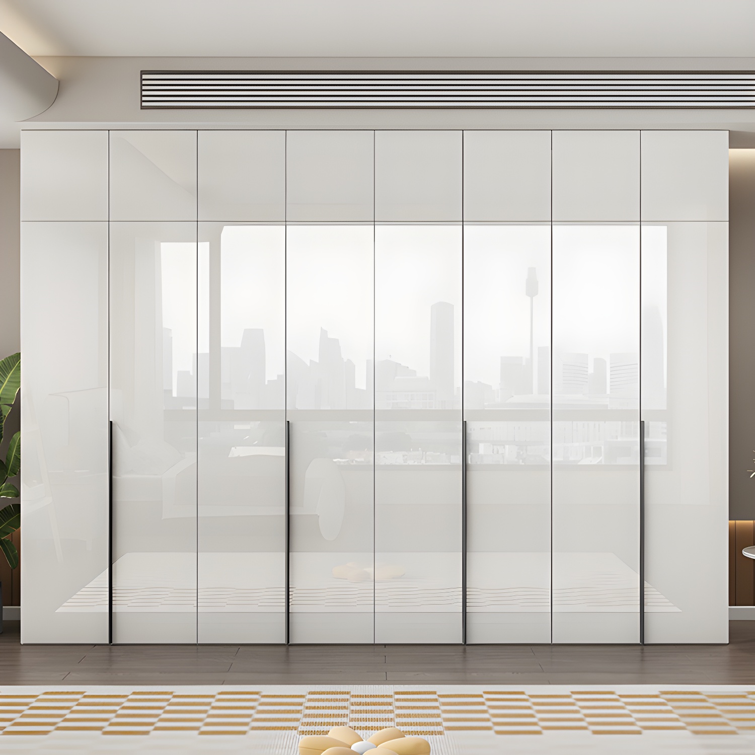 Hinged Wardrobe Armoire with Shelves White Wardrobe Closet for Home - image 3