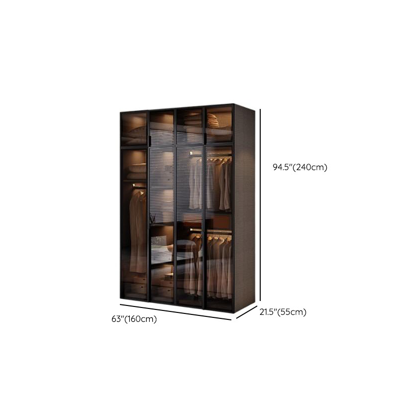 Chestnut Contemporary Lumber Cabinet Armoire with Soft Close Drawer, Soft Close Door, Interior Shelves, and Hanging Rod - image 14