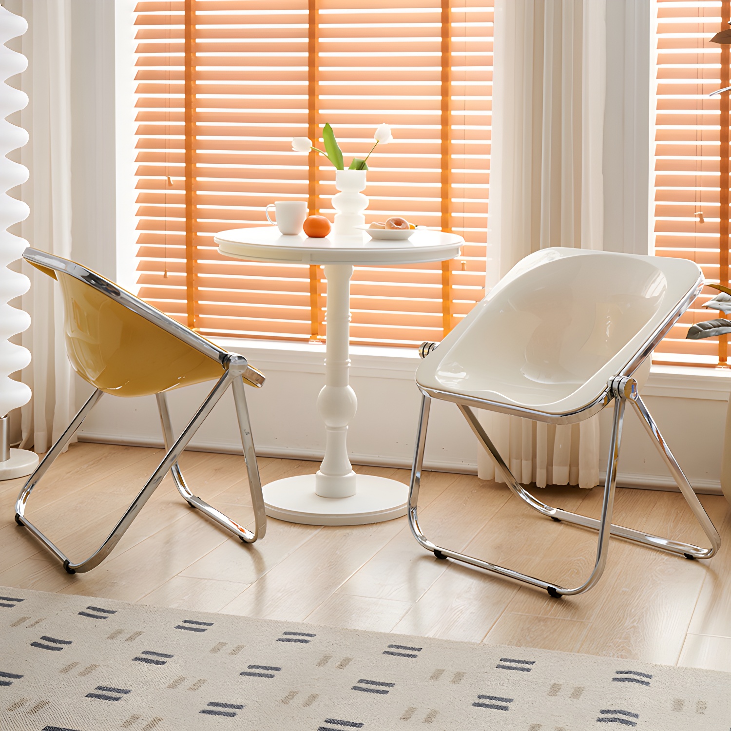 Modern Collapsible Side Chair with Low Back and Foldable Design in Plastic & Acrylic - image 10