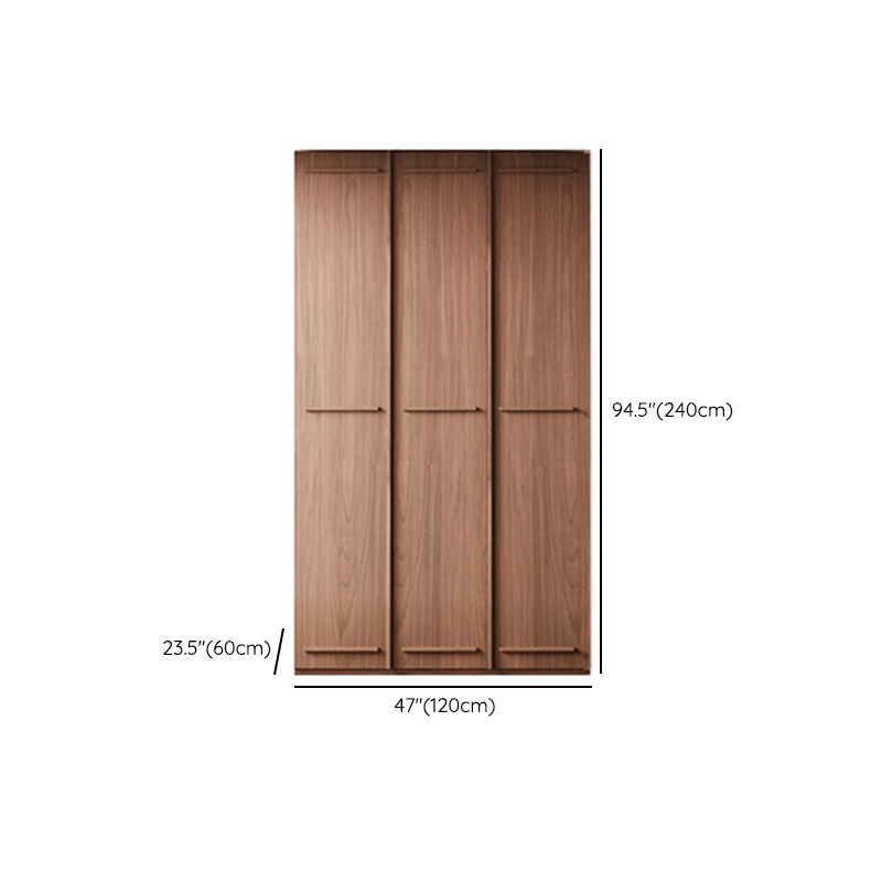 Simplistic Wood Color Timber Wardrobe Closet with Soft Close Door, Interior Shelves, and Hanging Rod - image 23