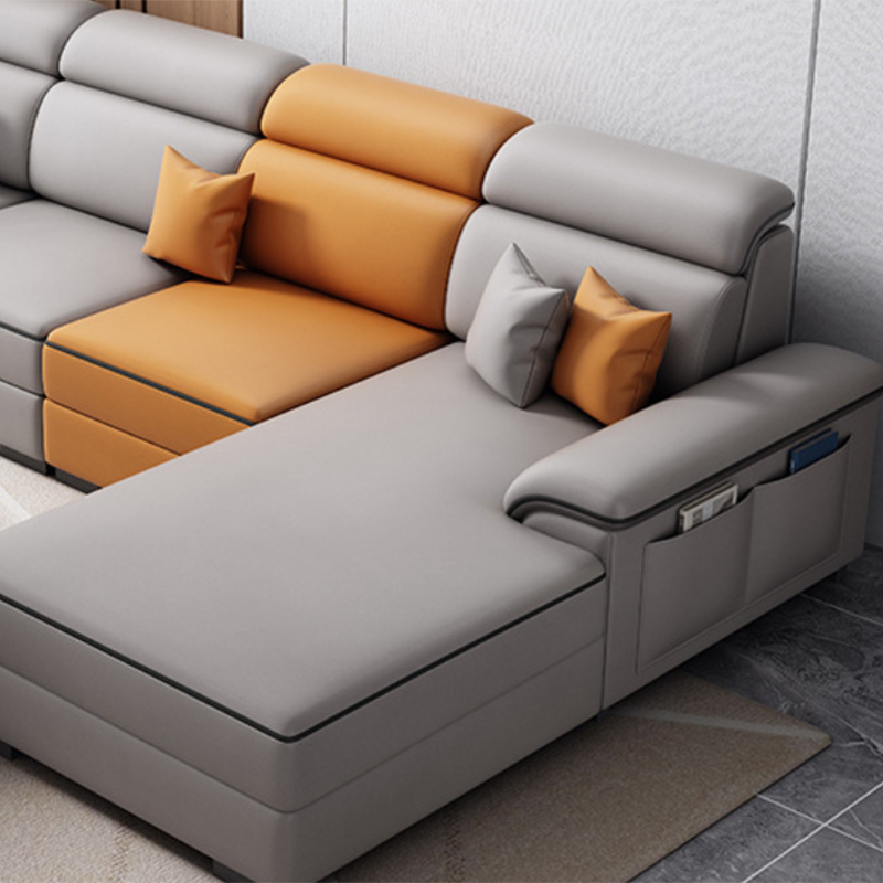 Modern L-Shape Right Hand Facing Sofa & Chaise with Concealed Support - image 11