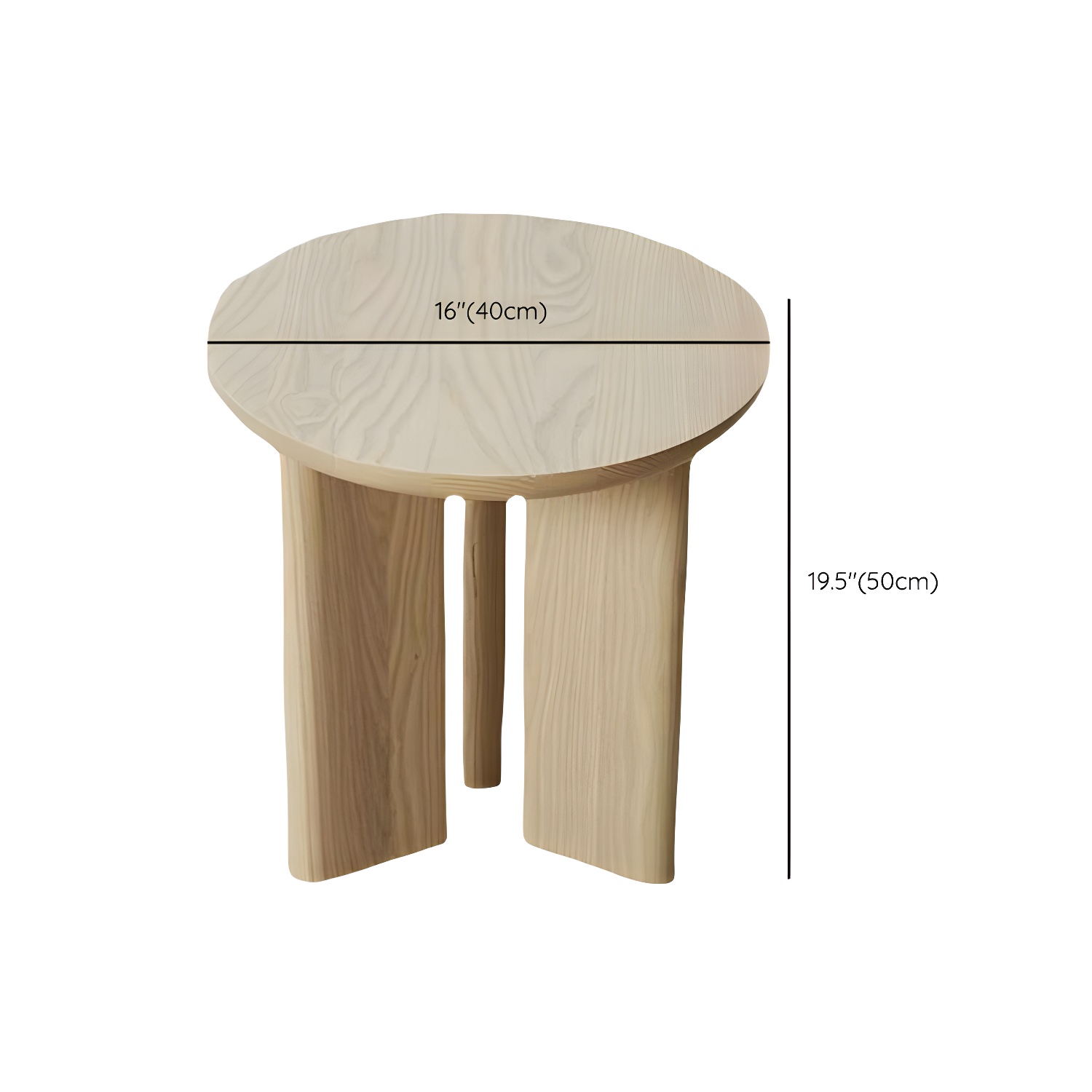 Scandinavian Round Wood Coffee Table with Three-Leg Base and Standard Height - image 11