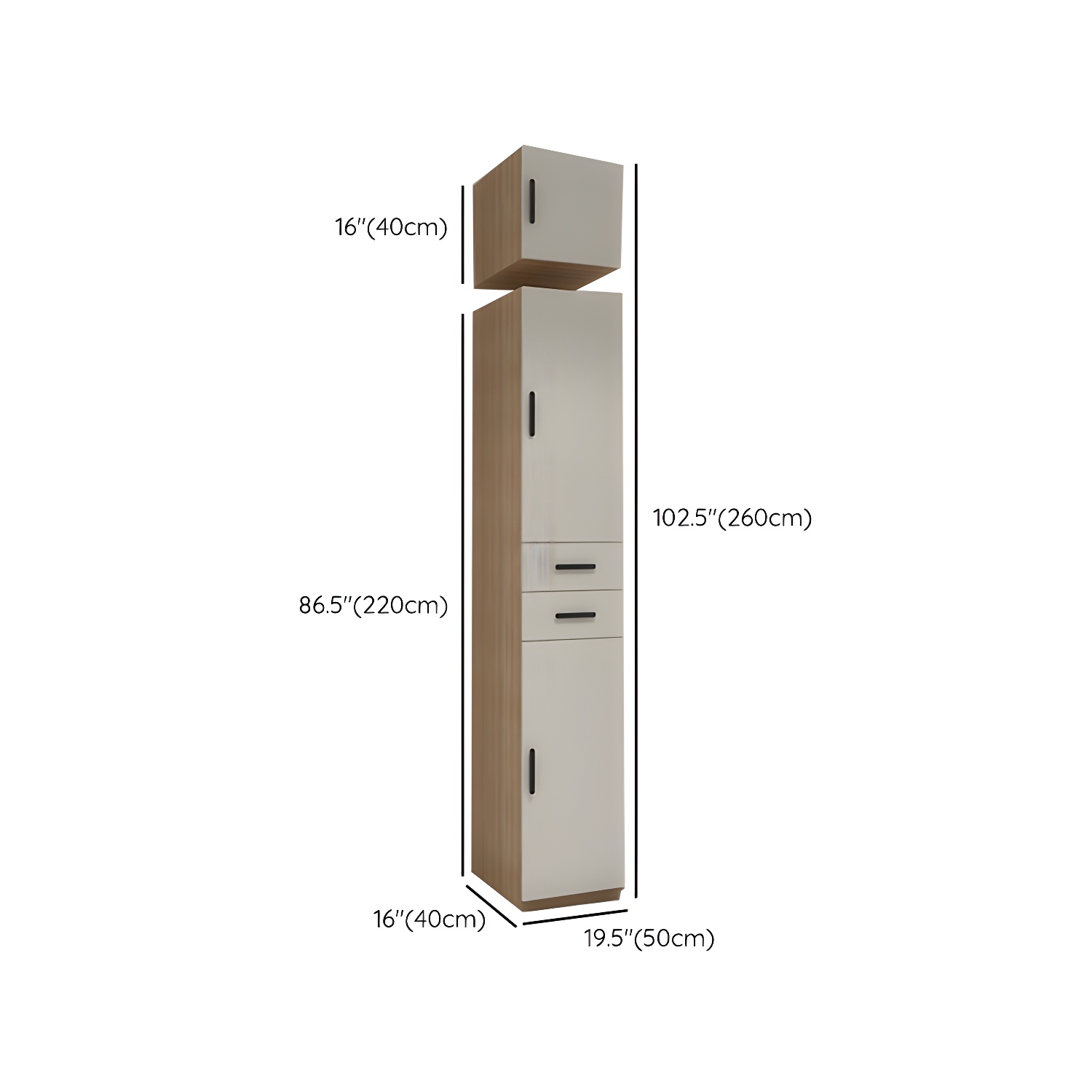 Contemporary Wooden Wardrobe Armoire 80" with Shelves & Soft Close Drawers - image 17