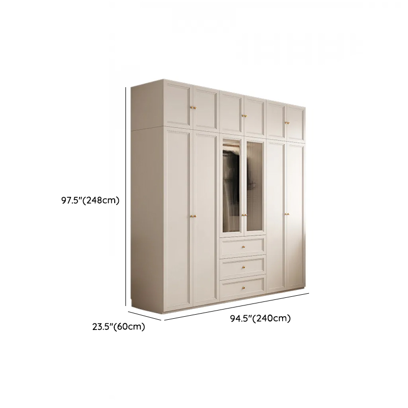 White Minimalist Laminate Wardrobe Closet with 3-Drawer, Soft Close Door, Interior Shelves, and Clothing Rod - image 25