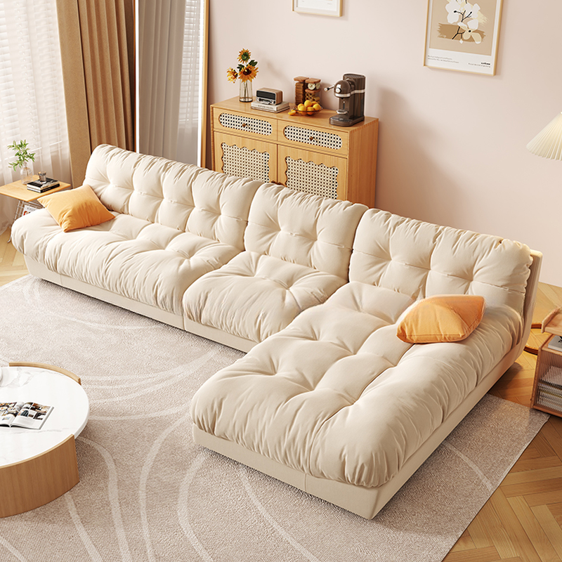 L-Shape/Straight Sofa/Sofa Chaise with Right/Horizontal Orientation and Stitch-tufted Detailing