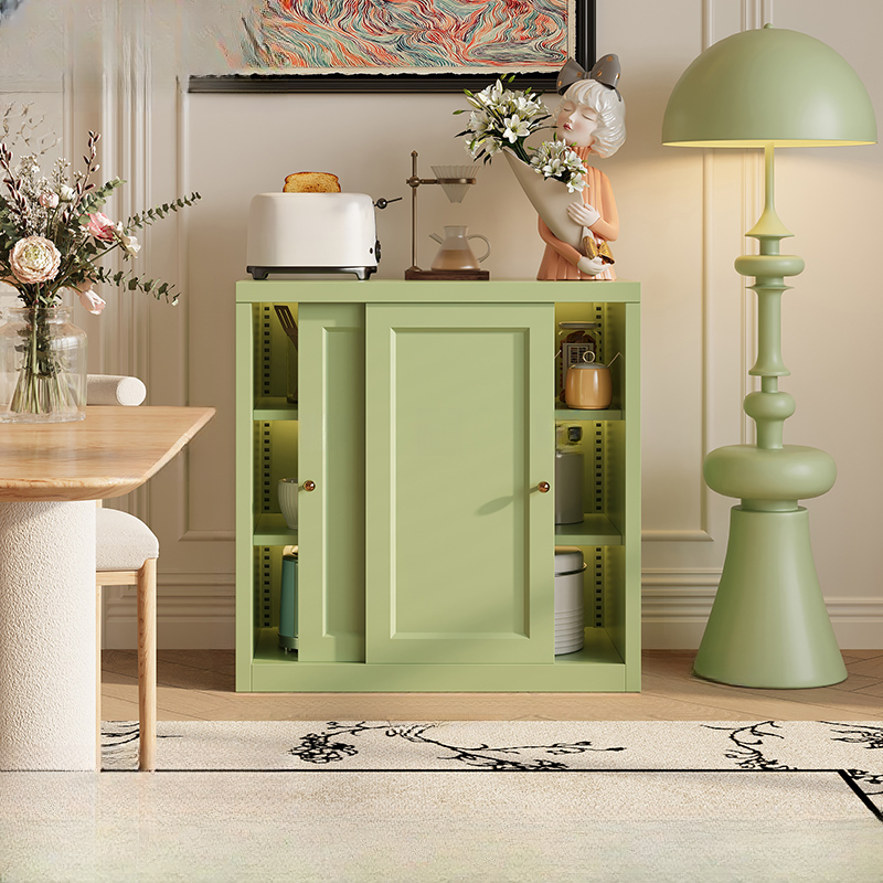 Art Deco Standard/Wide Oven Cabinet with Kitchen Cupboards, Iron Countertop, and Adjustable Sliding Doors - image 3