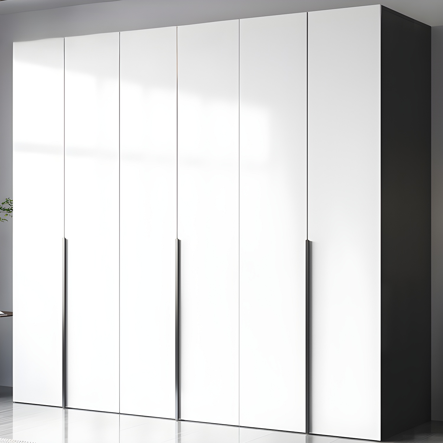 Convenient White Wardrobe Armoire with Shelves and Clothing Rod