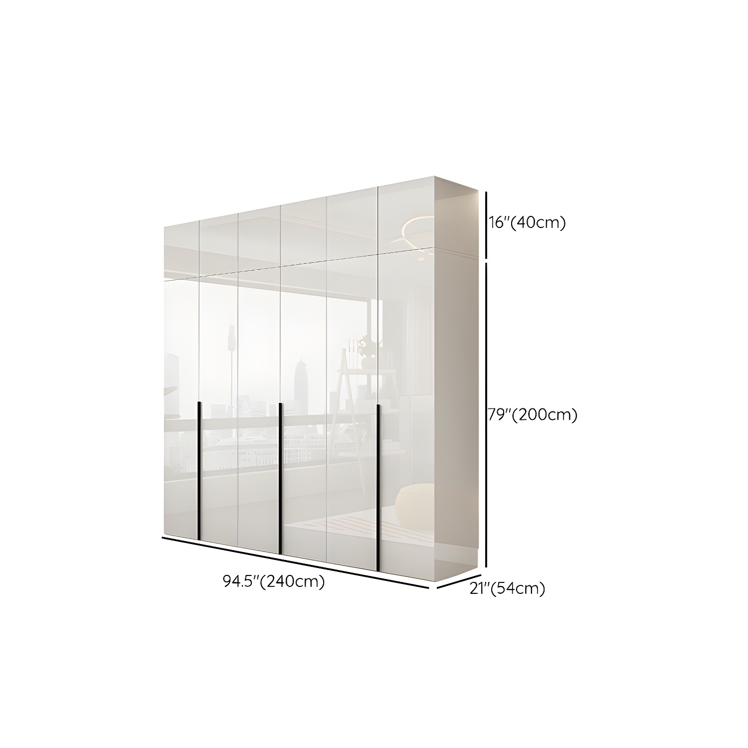 Hinged Wardrobe Armoire with Shelves White Wardrobe Closet for Home - image 29