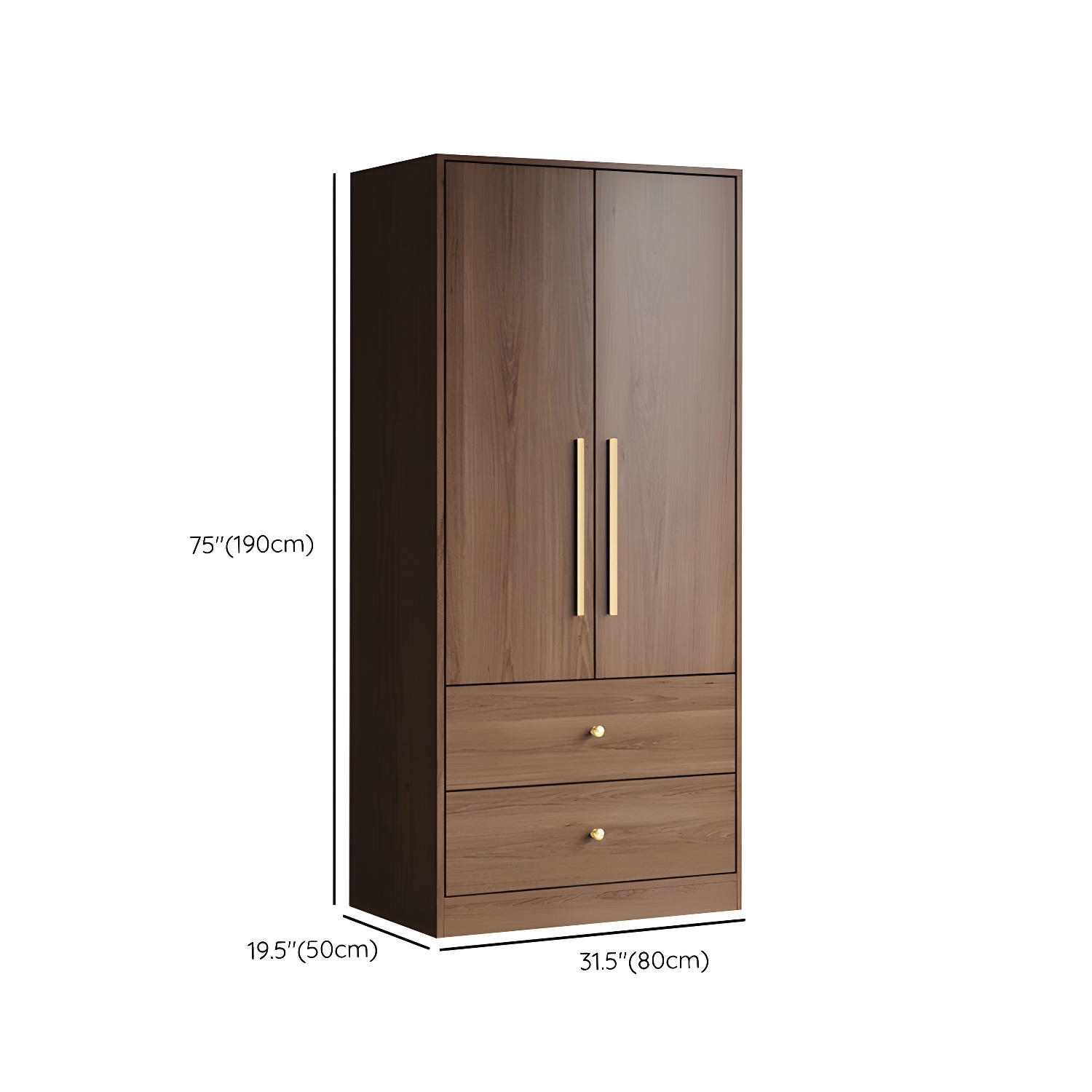 Wood Grain Design Armoires & Wardrobes with Soft Close Door and Storage Space - image 14