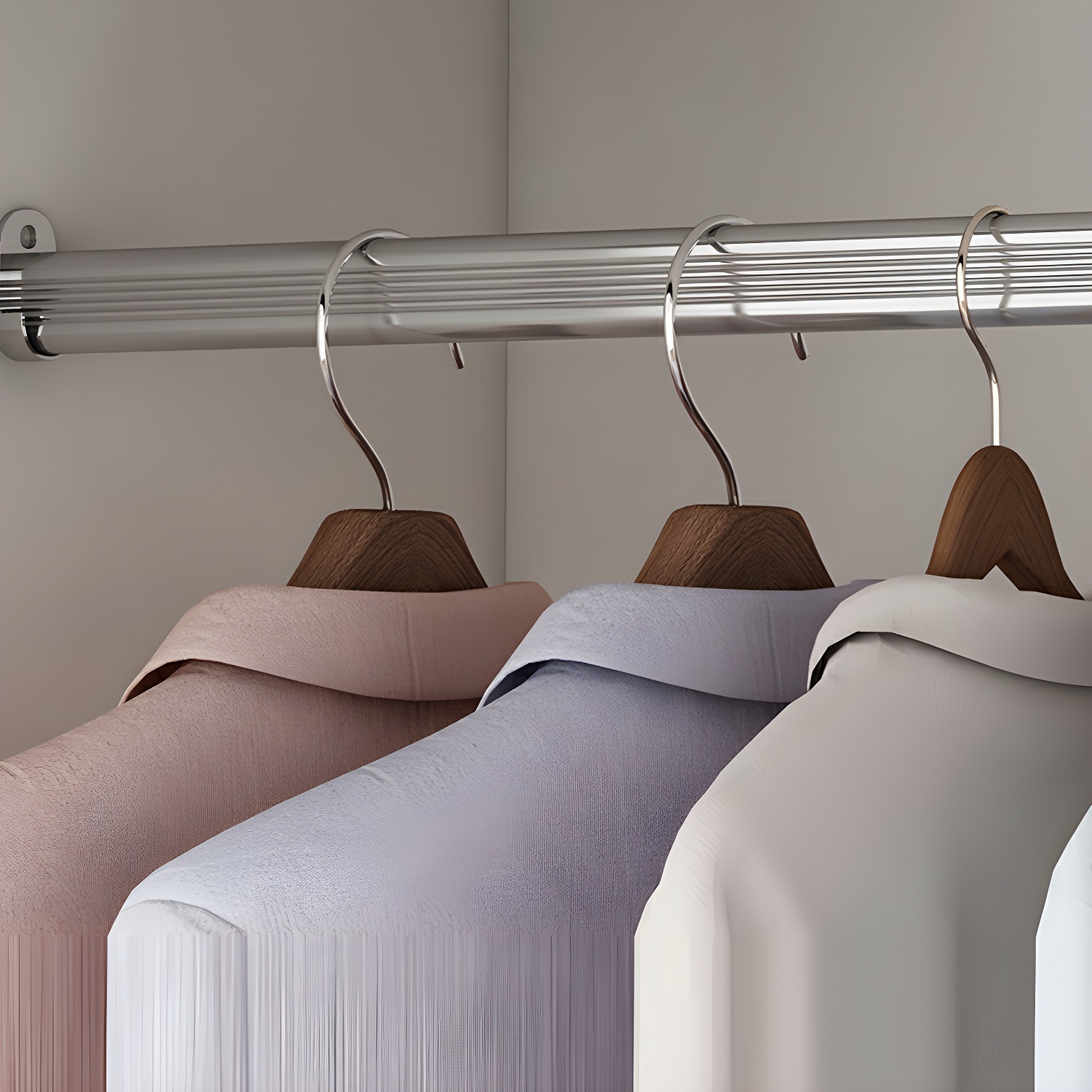 Modern White Wood Wardrobe Armoire with Shelves & Clothing Rod - Spacious and Stylish - image 9