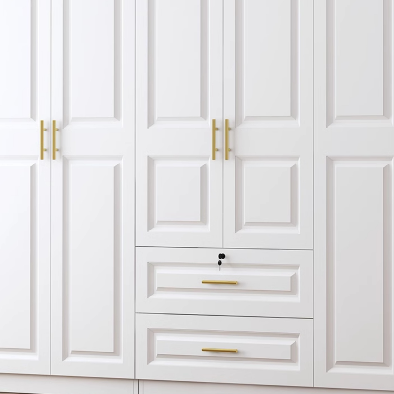 Sleek White Nordic Wooden Detached Almirah with Soft Close Drawers, Doors, and Clothing Rod - image 5