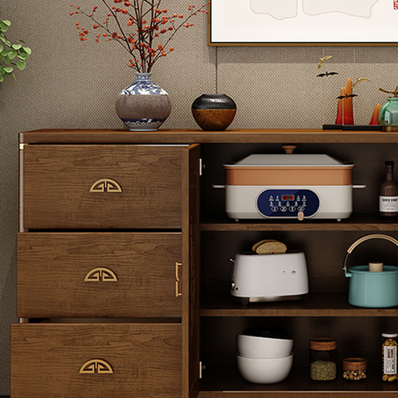 Espresso Standard/Wide/Narrow Timber Sideboard with 4 Doors/3 Doors/2 Doors, Adaptable Shelf and Pantry Hutch, 3 Drawers/6 Drawers/2 Drawers Included/Not Included - image 3