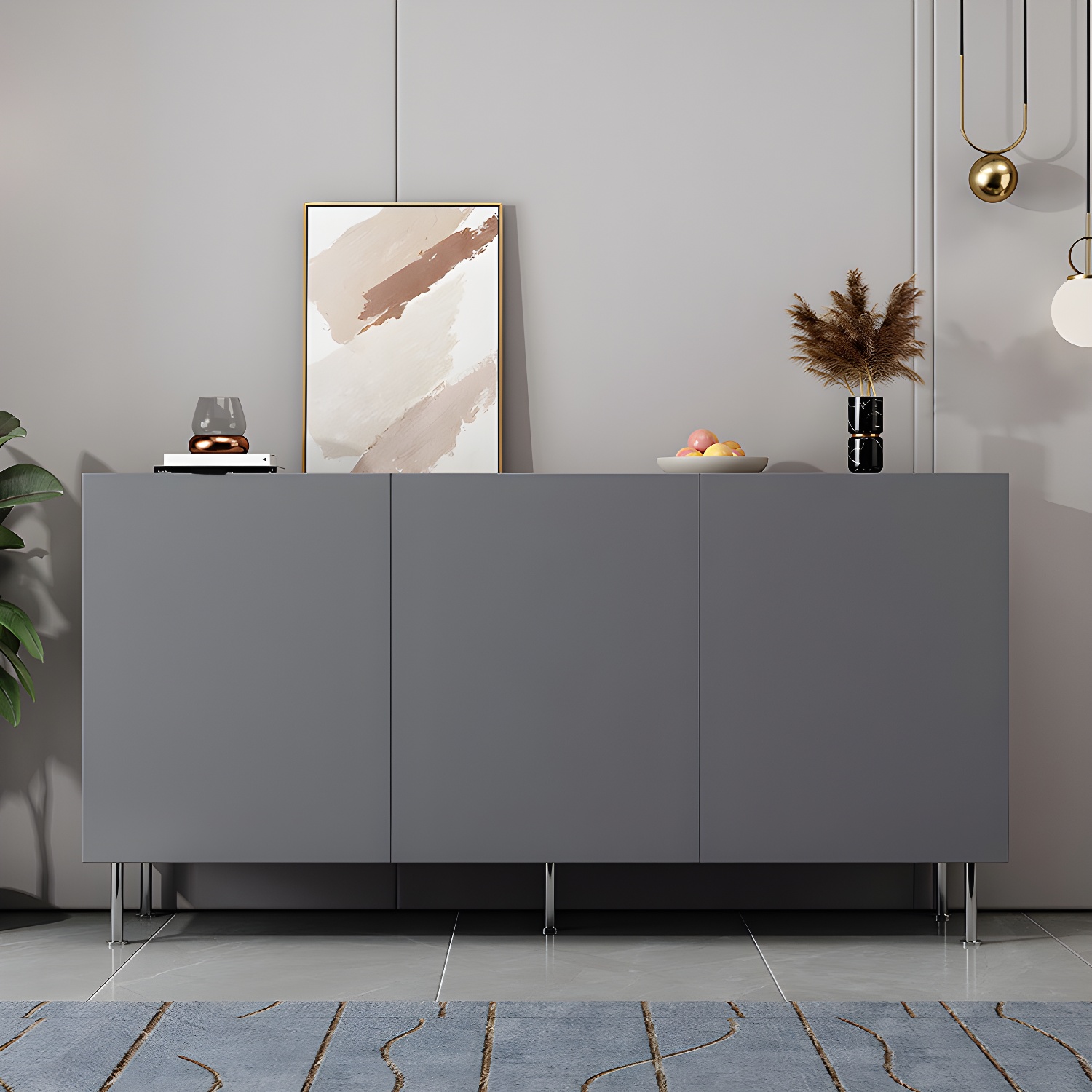 Adjustable Cabinets Sideboard Engineered Wood Sideboard for Living Room - image 5