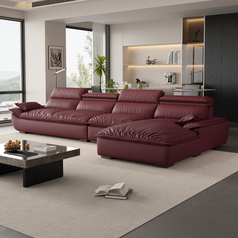 L-Shape Leather Sofa Recliner in White/Espresso/Beige with Right Hand Facing Orientation - image 8